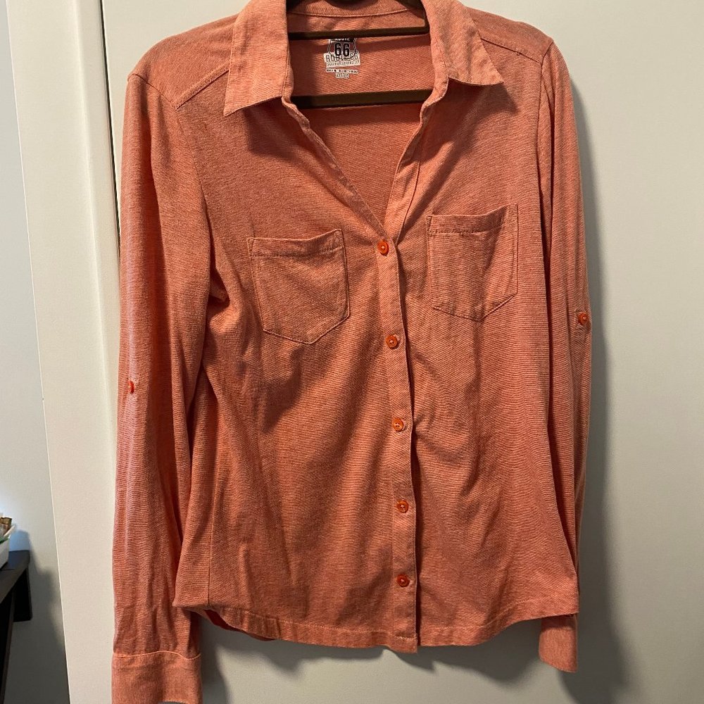 Orange Route 66 Button up Blouse